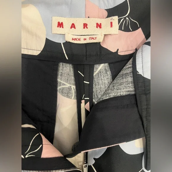 Marni Wide Leg Silk Floral Trousers - Picture 7 of 8